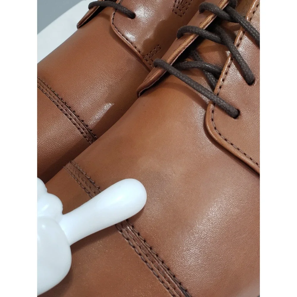 NEW NO BOX Mens sz 14 Clarks Tilden Dark Tan Leather Cap Toe Dress Shoes Oxfords